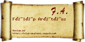 Fülöp Arétász névjegykártya